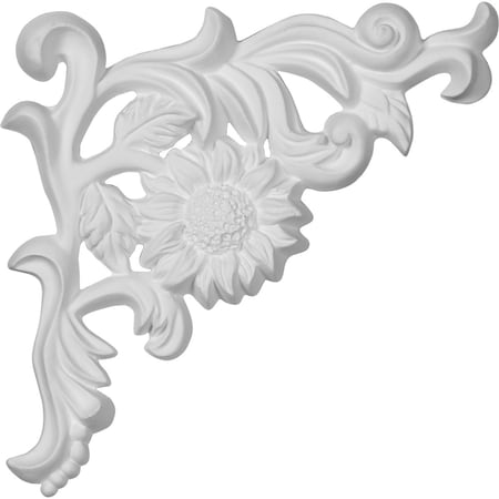 Ekena Millwork 7 7/8"W x 7 7/8"H x 3/4"P Colton Flower Onlay, Right ONL07X07X01CO-R